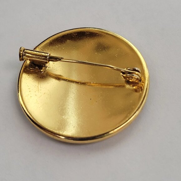 Vintage Flower and Bird Damascene Brooch - Picture 6 of 8